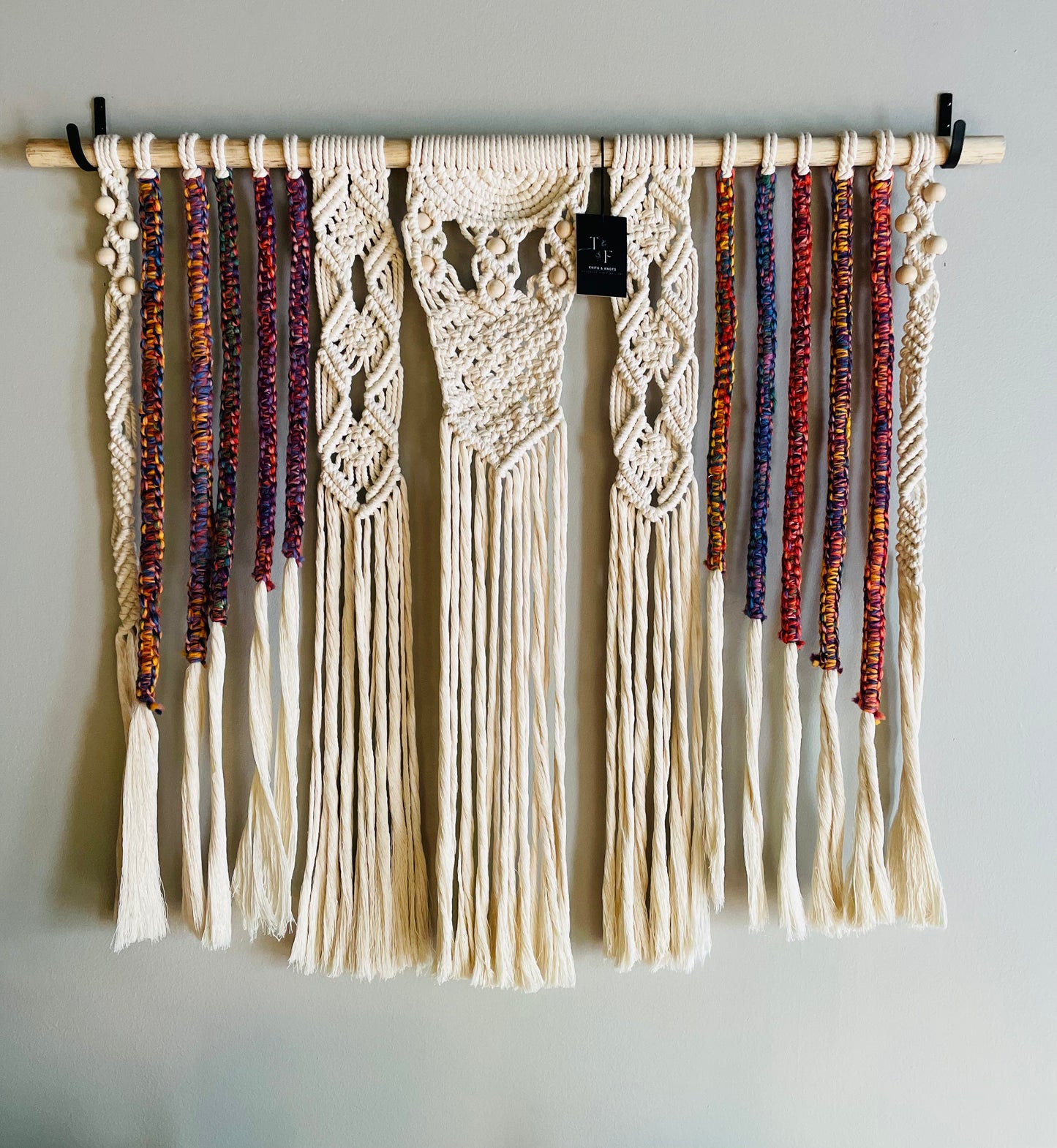 Large Handmade Multicolored Macrame Wall Hanging