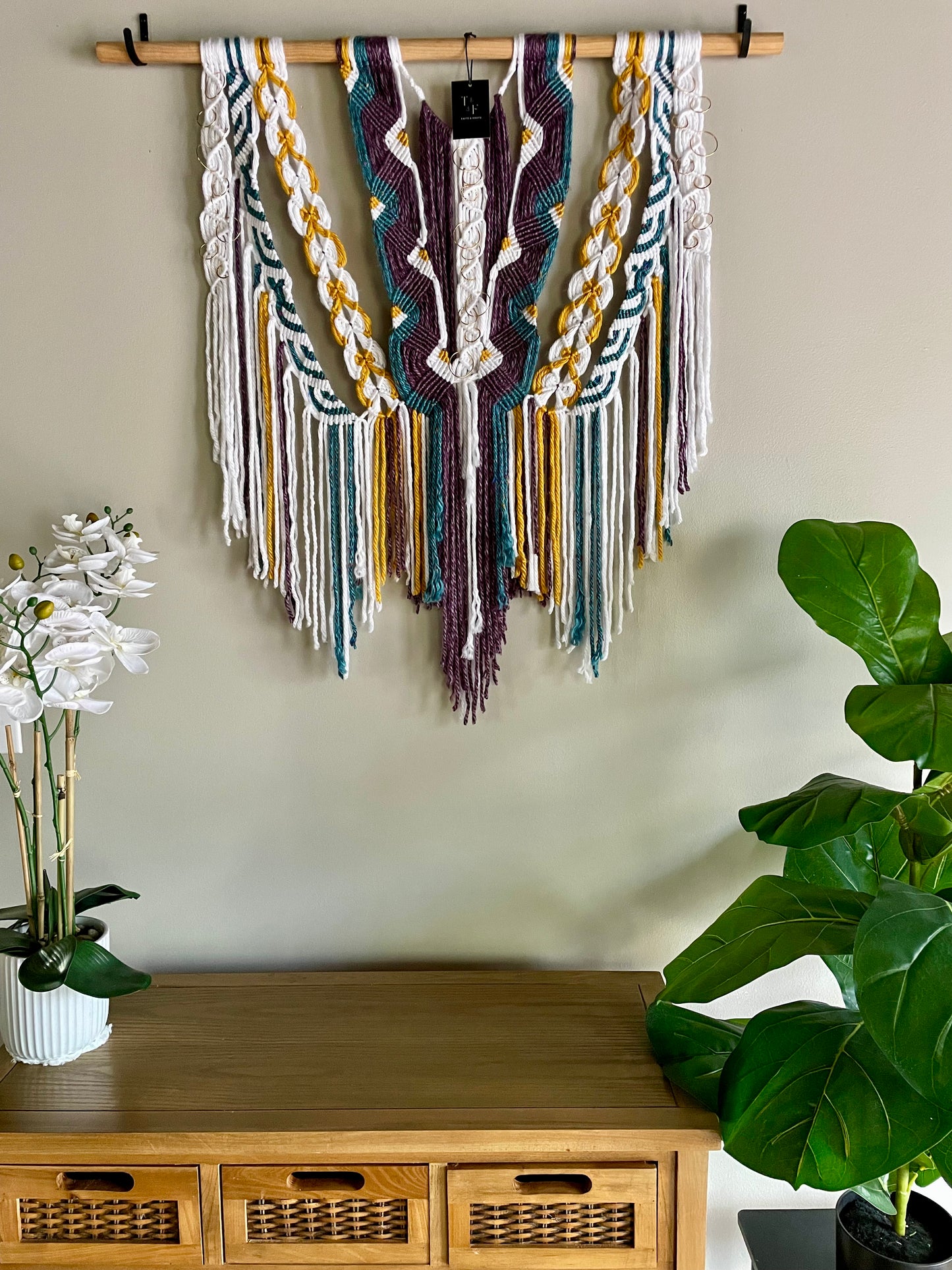 Large Handmade Multi Color Macrame Wall Hanging
