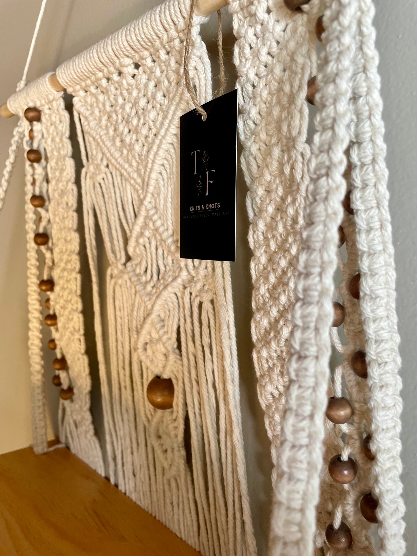 Boho Style Macrame Hanging Shelf