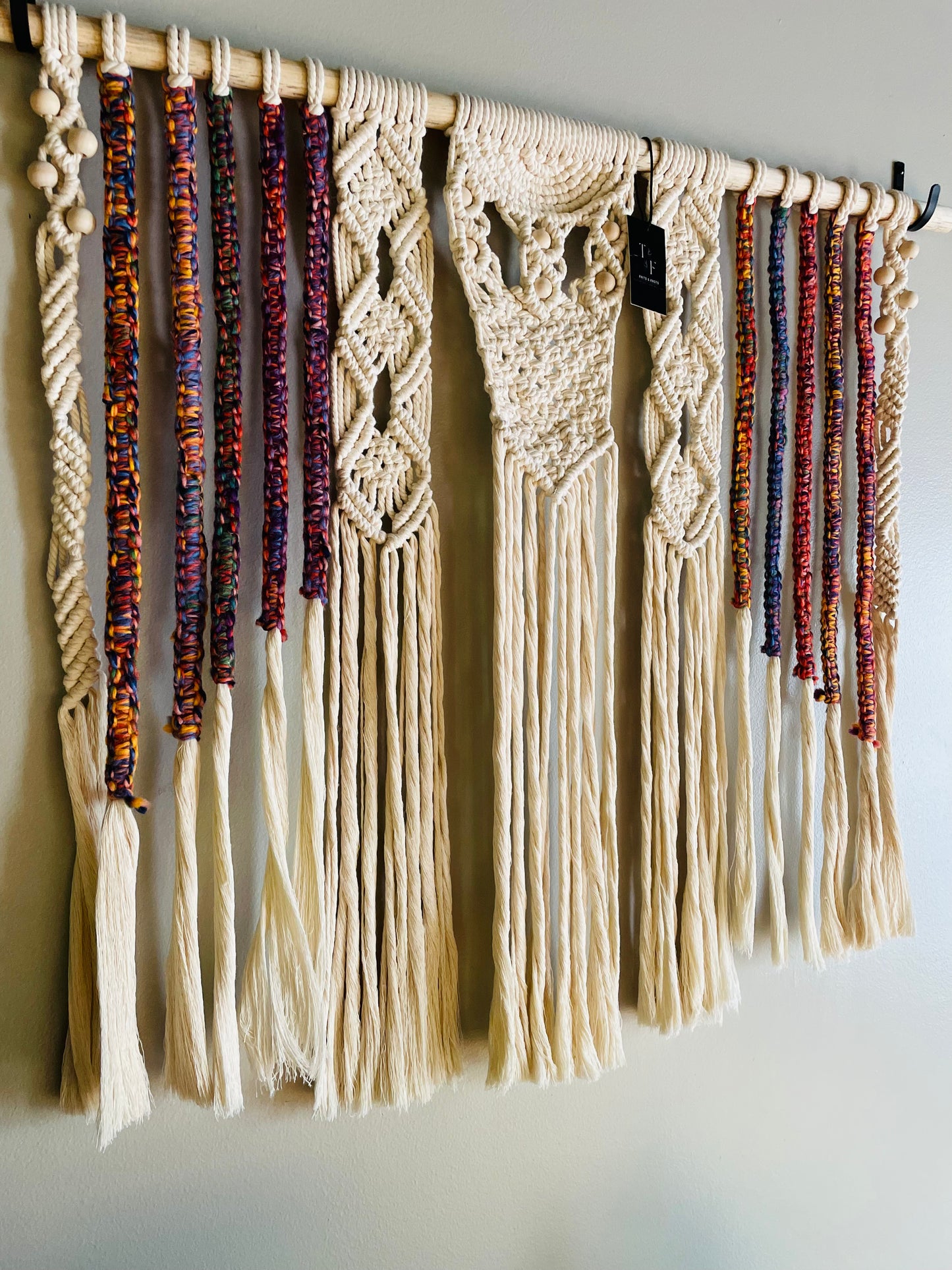 Large Handmade Multicolored Macrame Wall Hanging