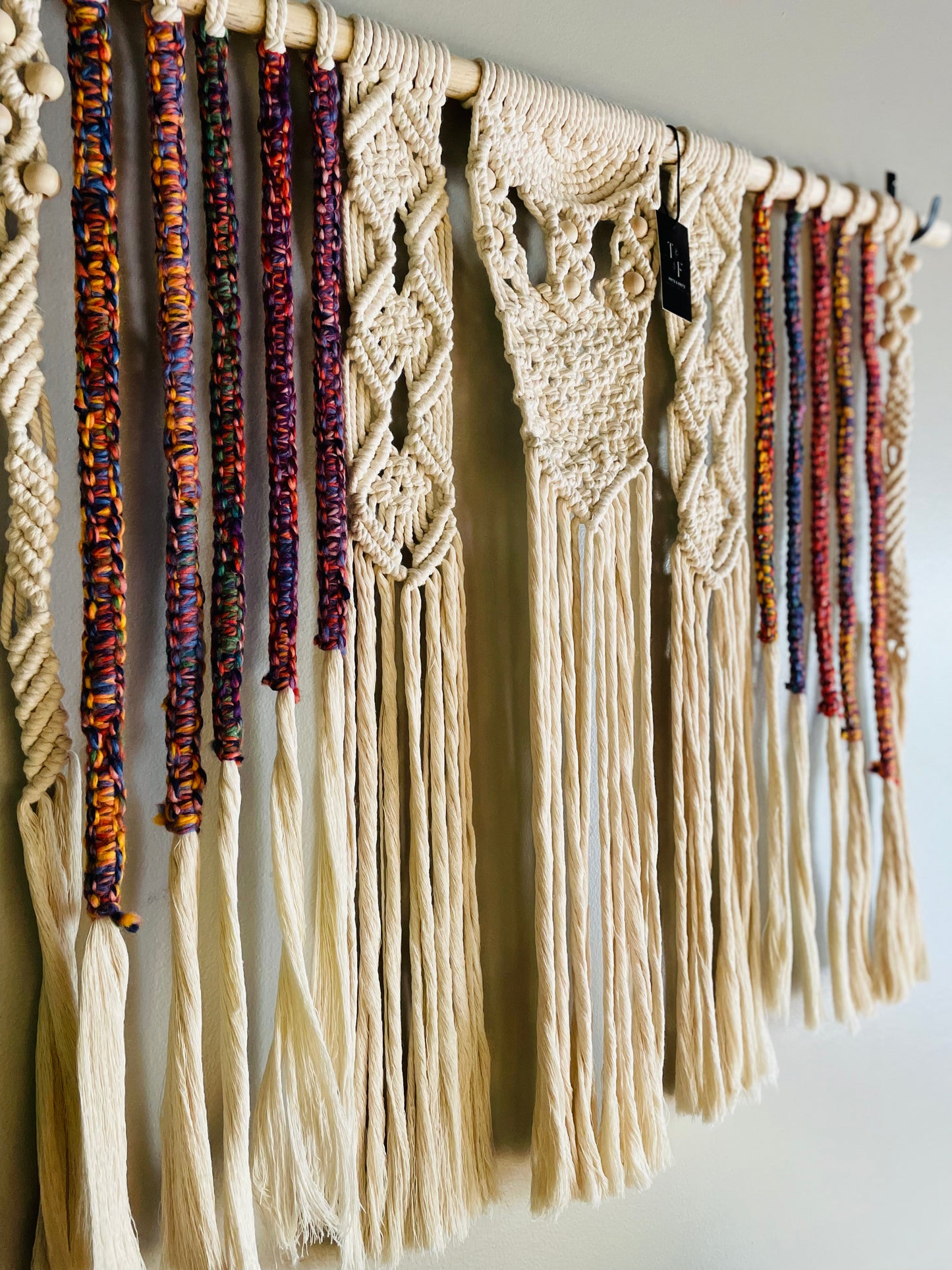 Large Handmade Multicolored Macrame Wall Hanging