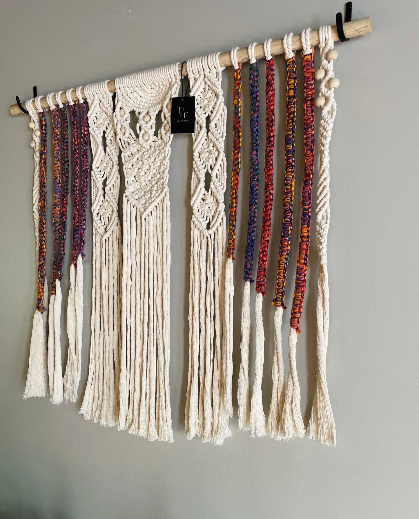 Large Handmade Multicolored Macrame Wall Hanging