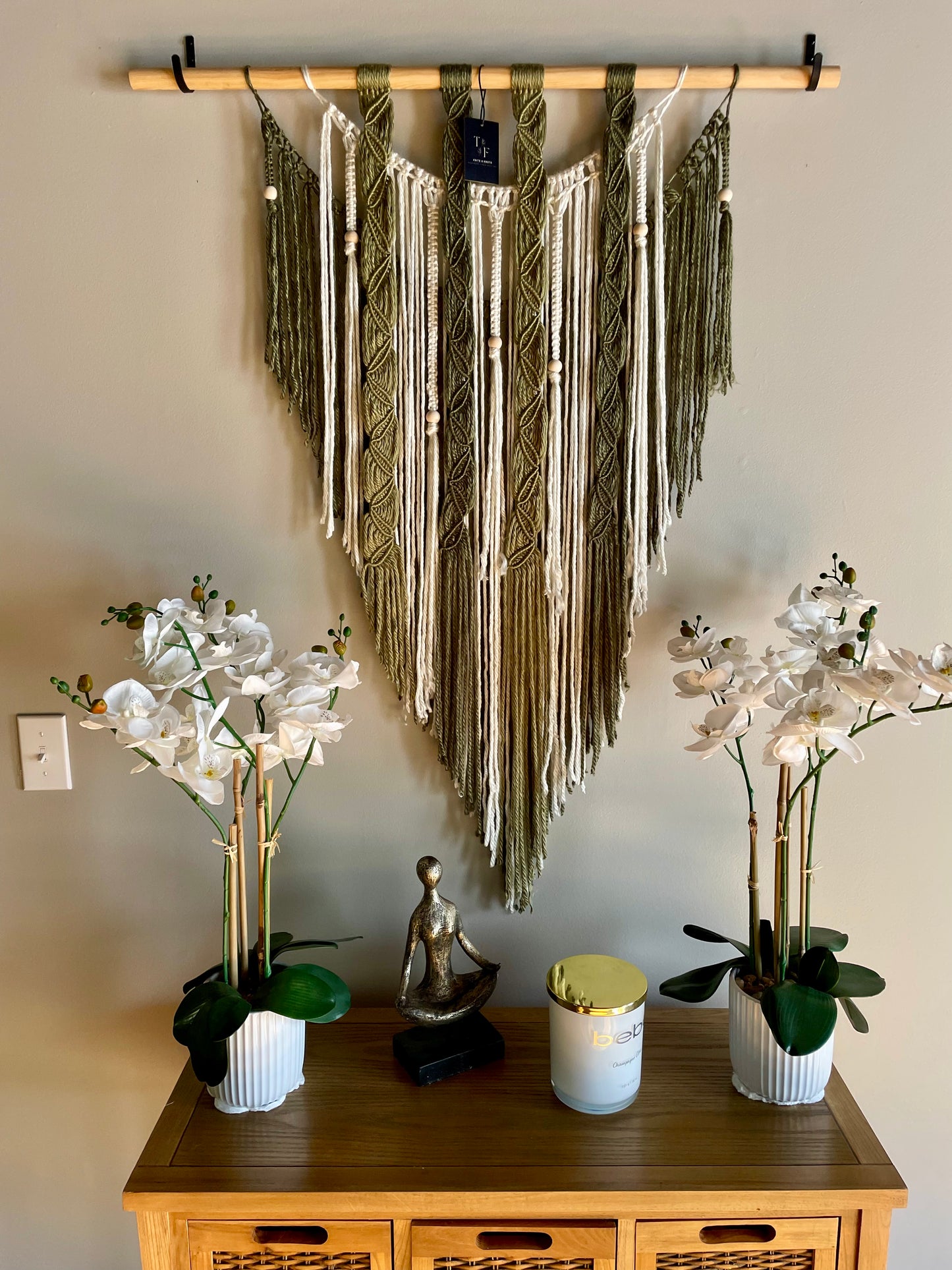 Large Handmade Leaf Macrame Wall Hanging