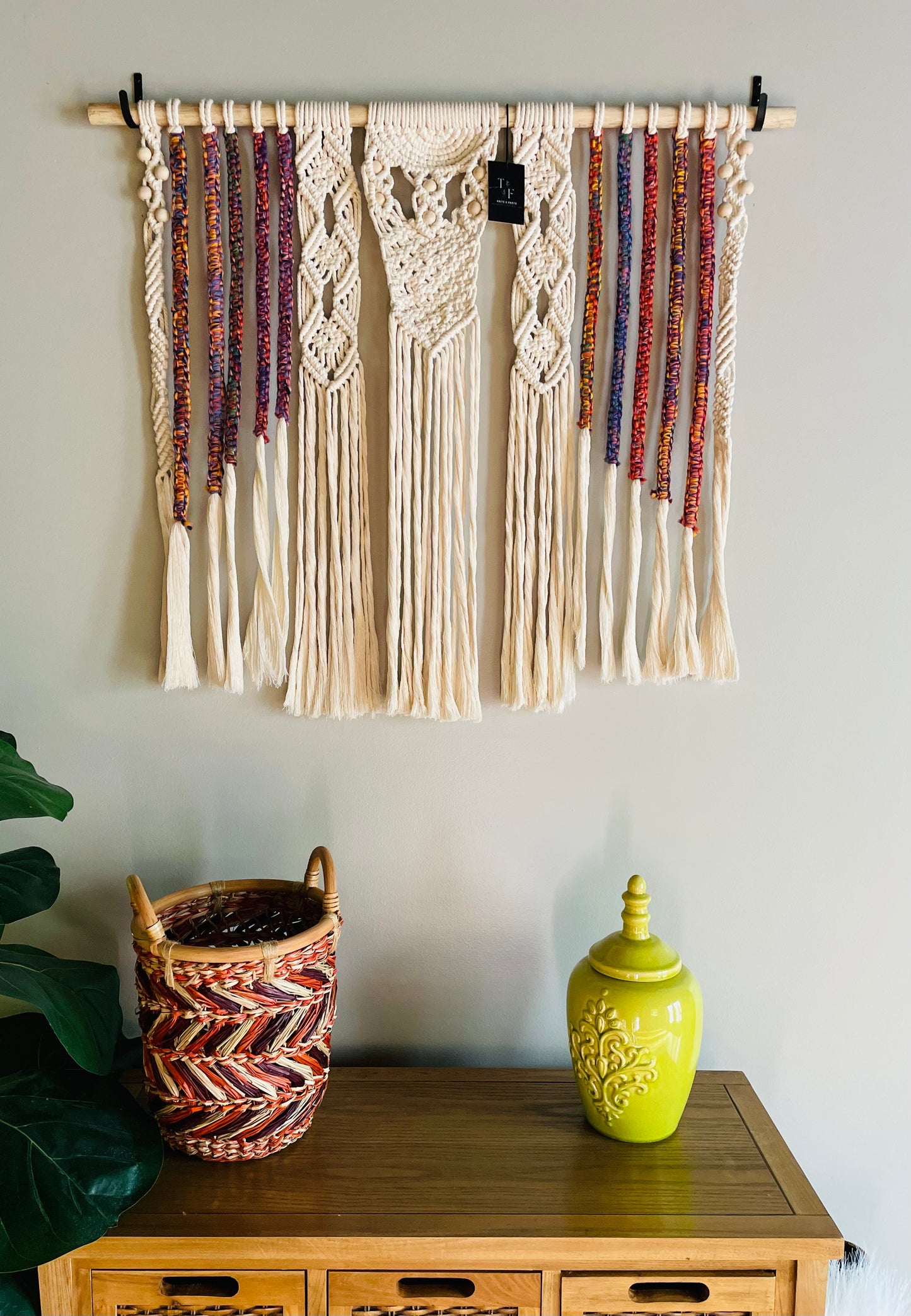 Large Handmade Multicolored Macrame Wall Hanging