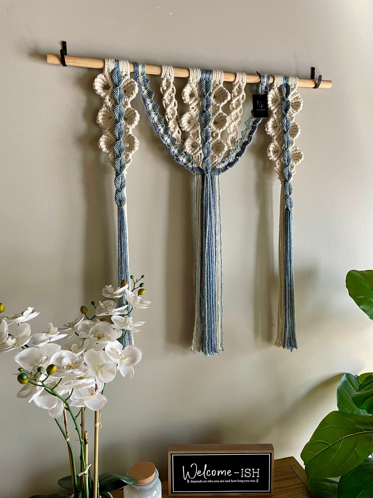 Large Handmade Seashell Design Macrame Wall Hanging