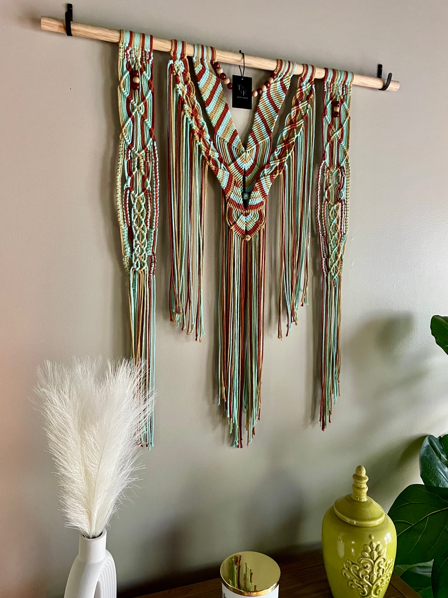 Large Handmade Multicolor Boho Style Macrame Wall Hanging