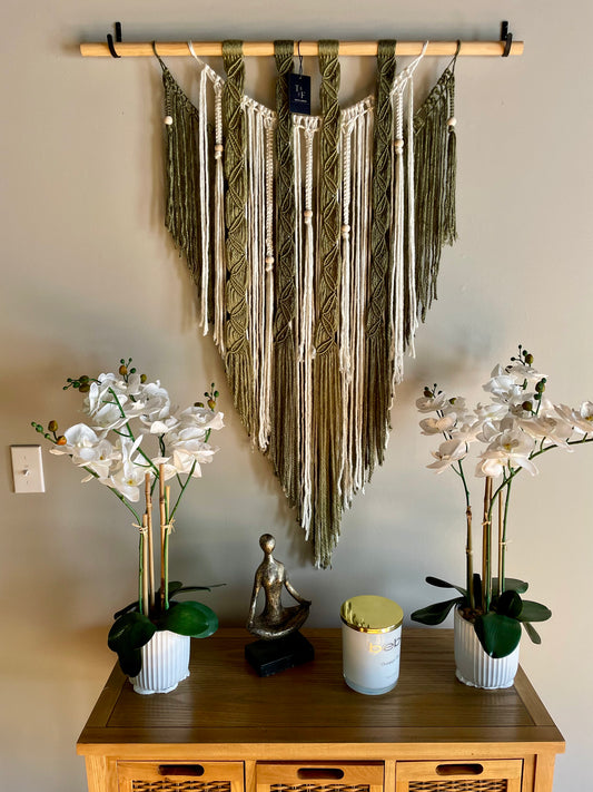 Large Handmade Leaf Macrame Wall Hanging