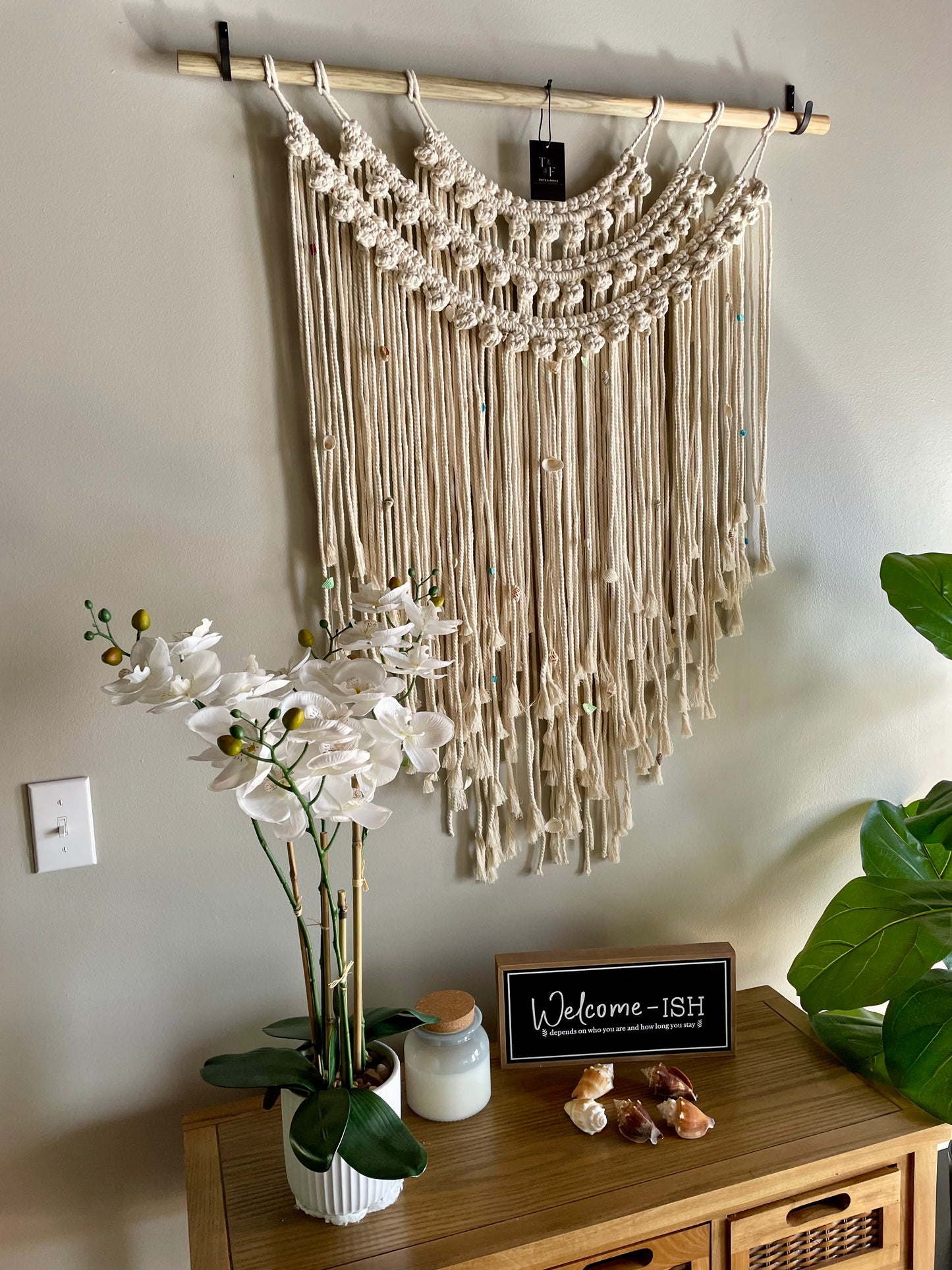 Large Handmade Beach Inspired Macrame Wall Hanging