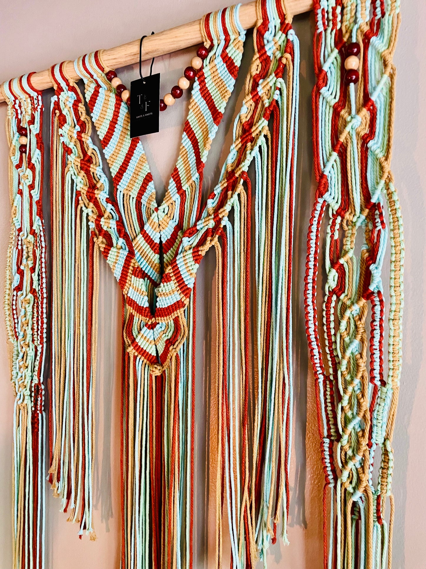 Large Handmade Multicolor Boho Style Macrame Wall Hanging