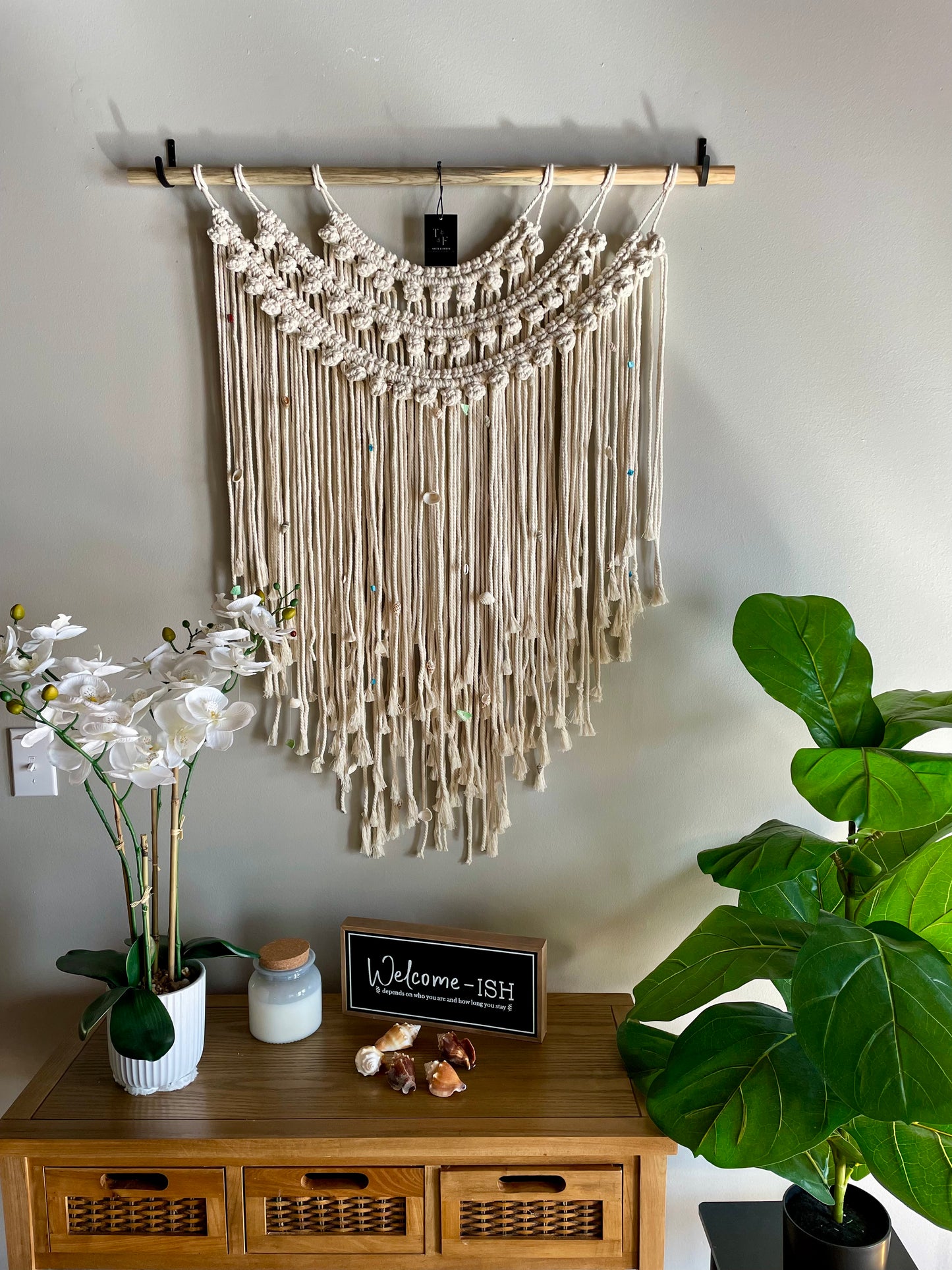 Large Handmade Beach Inspired Macrame Wall Hanging